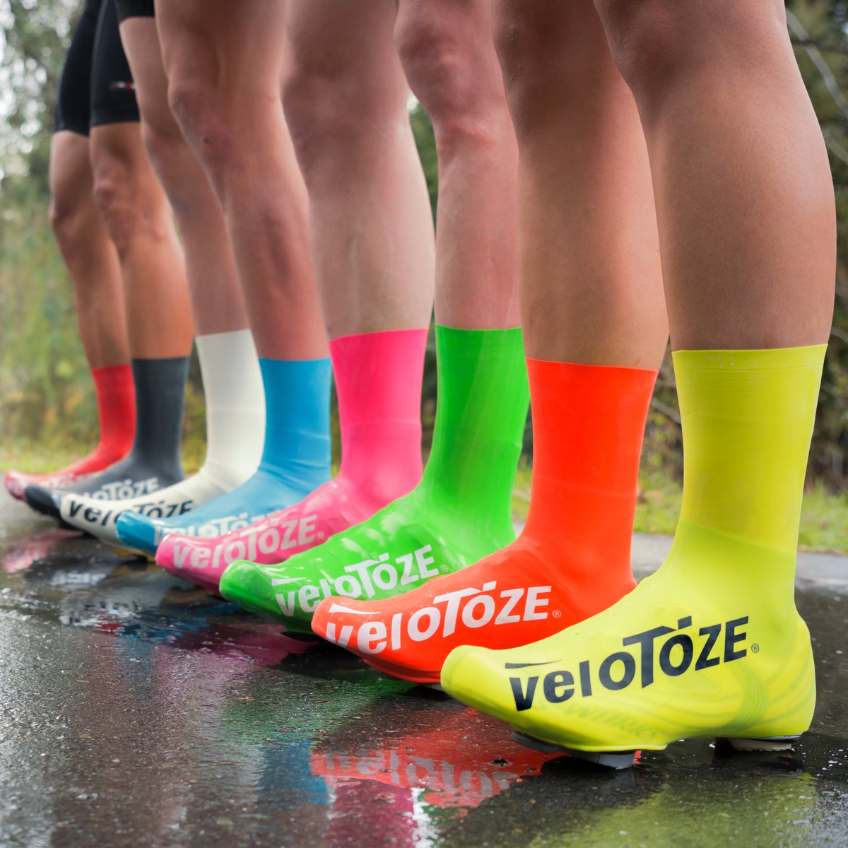 veloToze Latex Road Cycling Waterproof Windproof Aero Tall Shoe Covers Red 